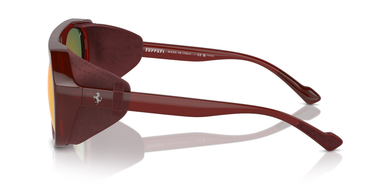 Occhiali da sole Ferrari FH 2002QU (502/4D) colore marrone trasparente forma aviator lenti mirror red polar