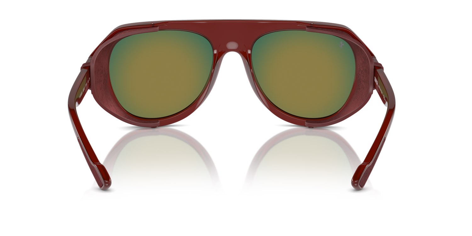 Occhiali da sole Ferrari FH 2002QU (502/4D) colore marrone trasparente forma aviator lenti mirror red polar