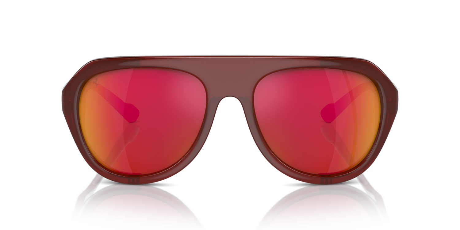 Occhiali da sole Ferrari FH 2002QU (502/4D) colore marrone trasparente forma aviator lenti mirror red polar