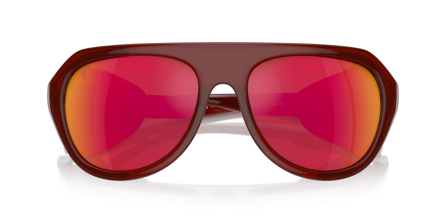 Occhiali da sole Ferrari FH 2002QU (502/4D) colore marrone trasparente forma aviator lenti mirror red polar