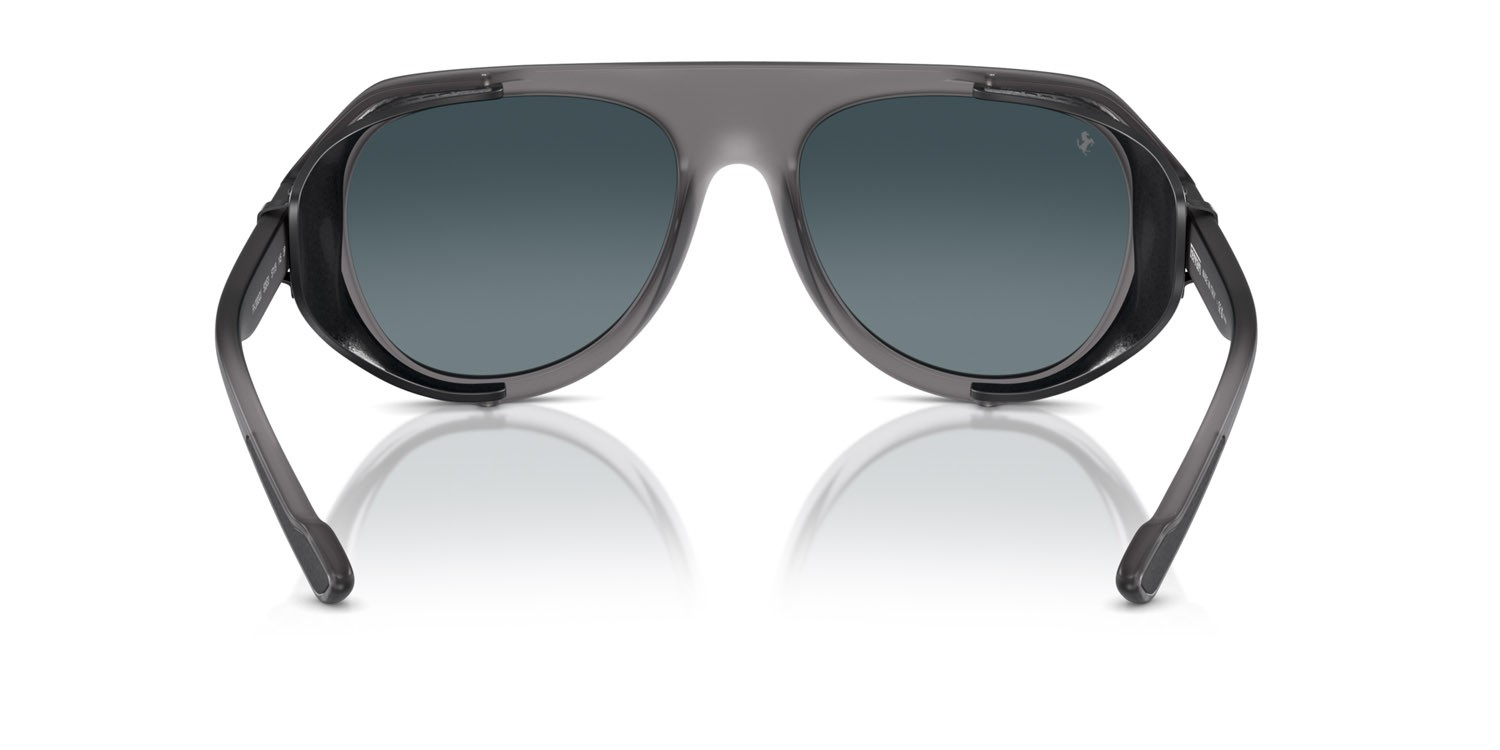 Occhiali da sole Ferrari FH 2002QU (503/S3) colore grigio opaco forma aviator lenti polarizzata blu sfumato