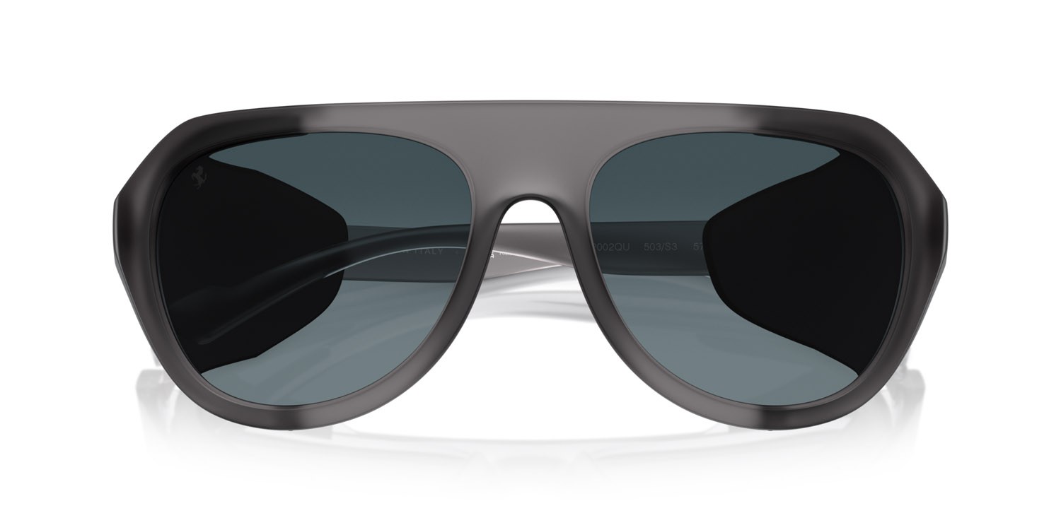 Occhiali da sole Ferrari FH 2002QU (503/S3) colore grigio opaco forma aviator lenti polarizzata blu sfumato