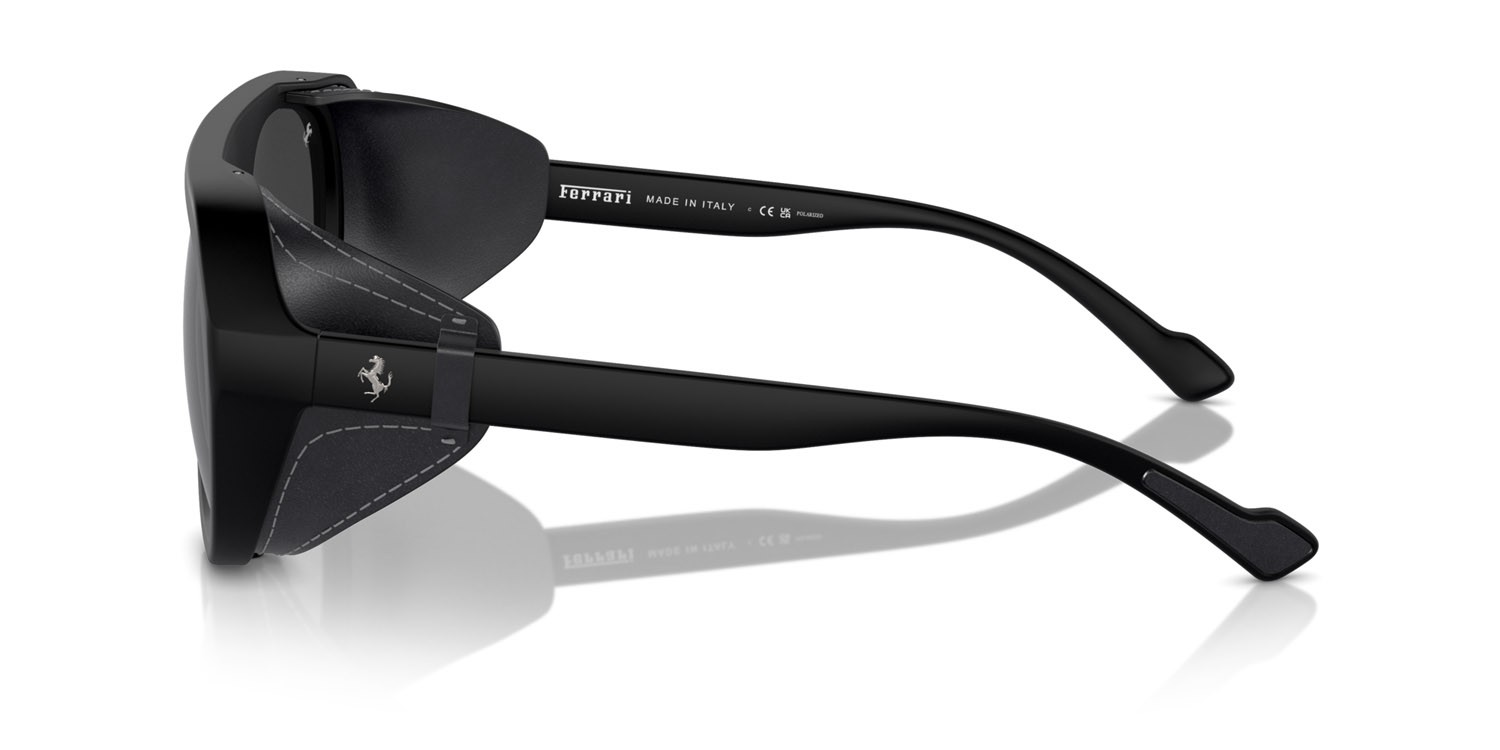 Occhiali da sole Ferrari FH 2002QU (504/48) colore nero opaco forma aviator lenti polarized grigia
