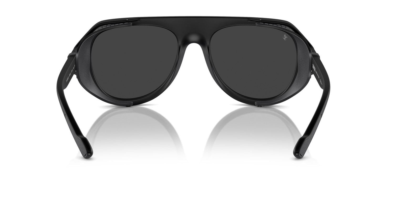 Occhiali da sole Ferrari FH 2002QU (504/48) colore nero opaco forma aviator lenti polarized grigia