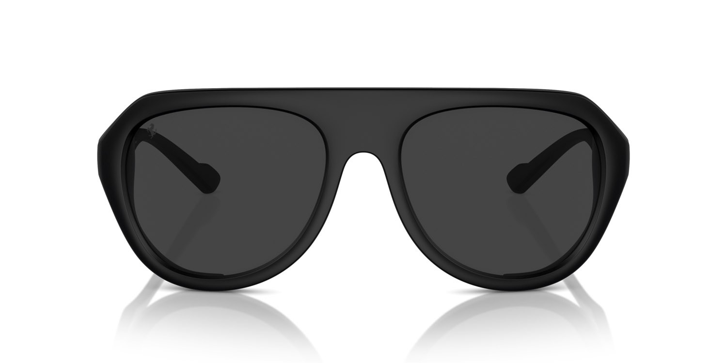 Occhiali da sole Ferrari FH 2002QU (504/48) colore nero opaco forma aviator lenti polarized grigia
