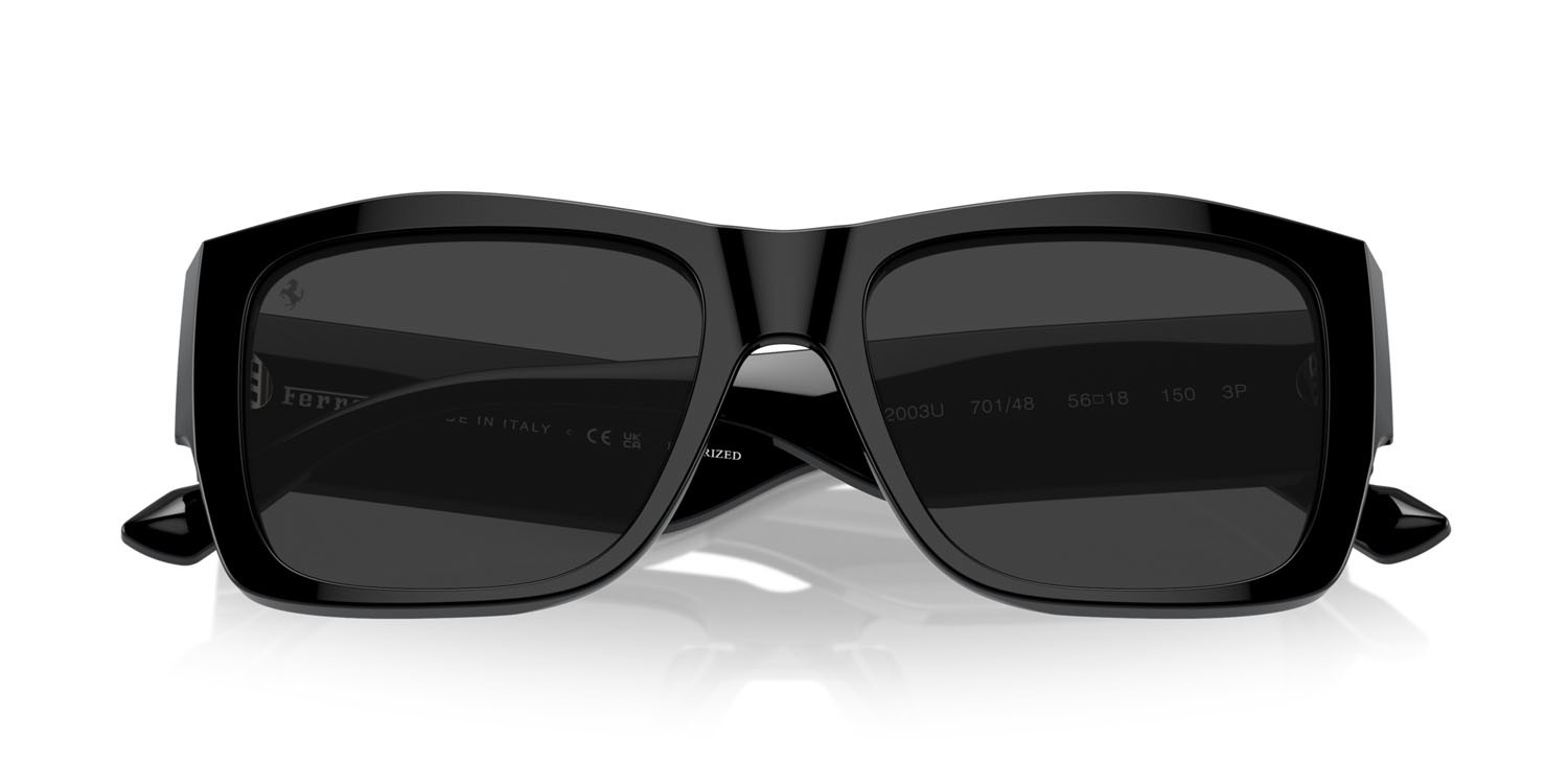 Occhiali da sole Ferrari FH 2003U (701/48) colore nero forma quadrato lenti polarized grigia