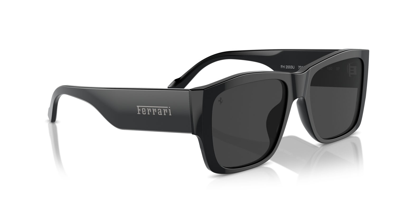 Occhiali da sole Ferrari FH 2003U (701/48) colore nero forma quadrato lenti polarized grigia