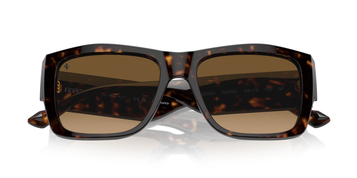 Occhiali da sole Ferrari FH 2003U (702/M2) colore havana forma quadrato lenti polarized marrone sfumata