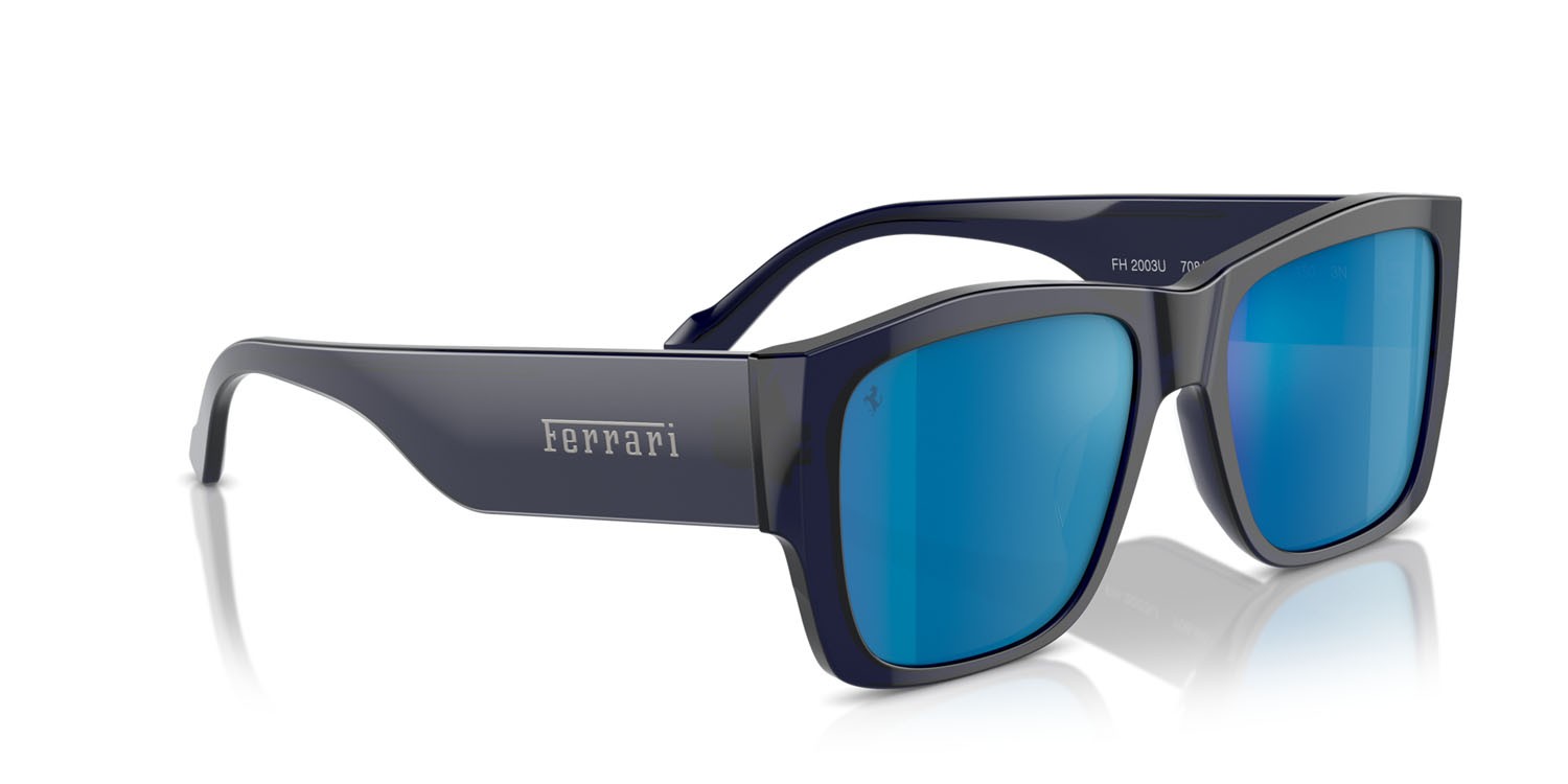 Occhiali da sole Ferrari FH 2003U (708/80) colore blu forma quadrato lenti blu specchiato