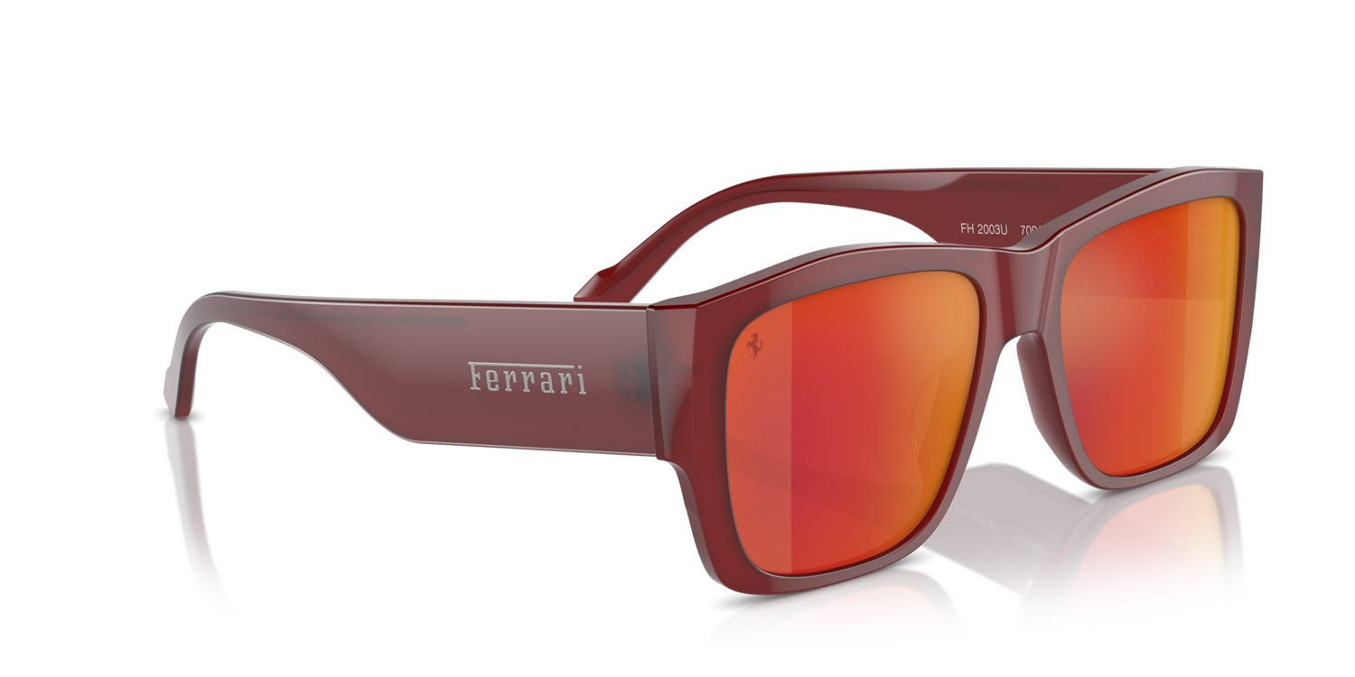 Occhiali da sole Ferrari FH 2003U (709/69) colore rosso forma quadrato lenti rosso