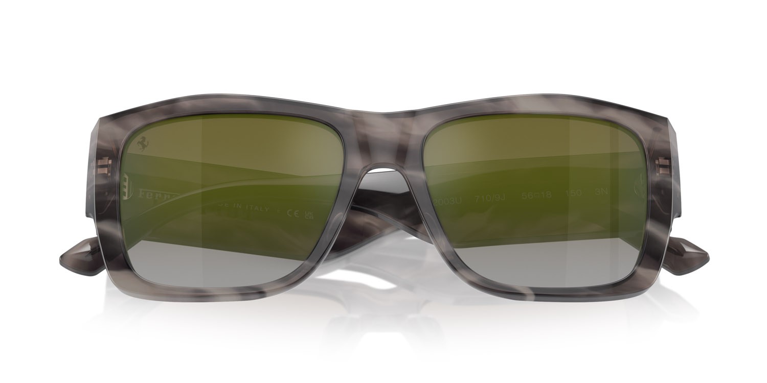 Occhiali da sole Ferrari FH 2003U (710/9J) colore striato grigio forma quadrato lenti gradient green mirror