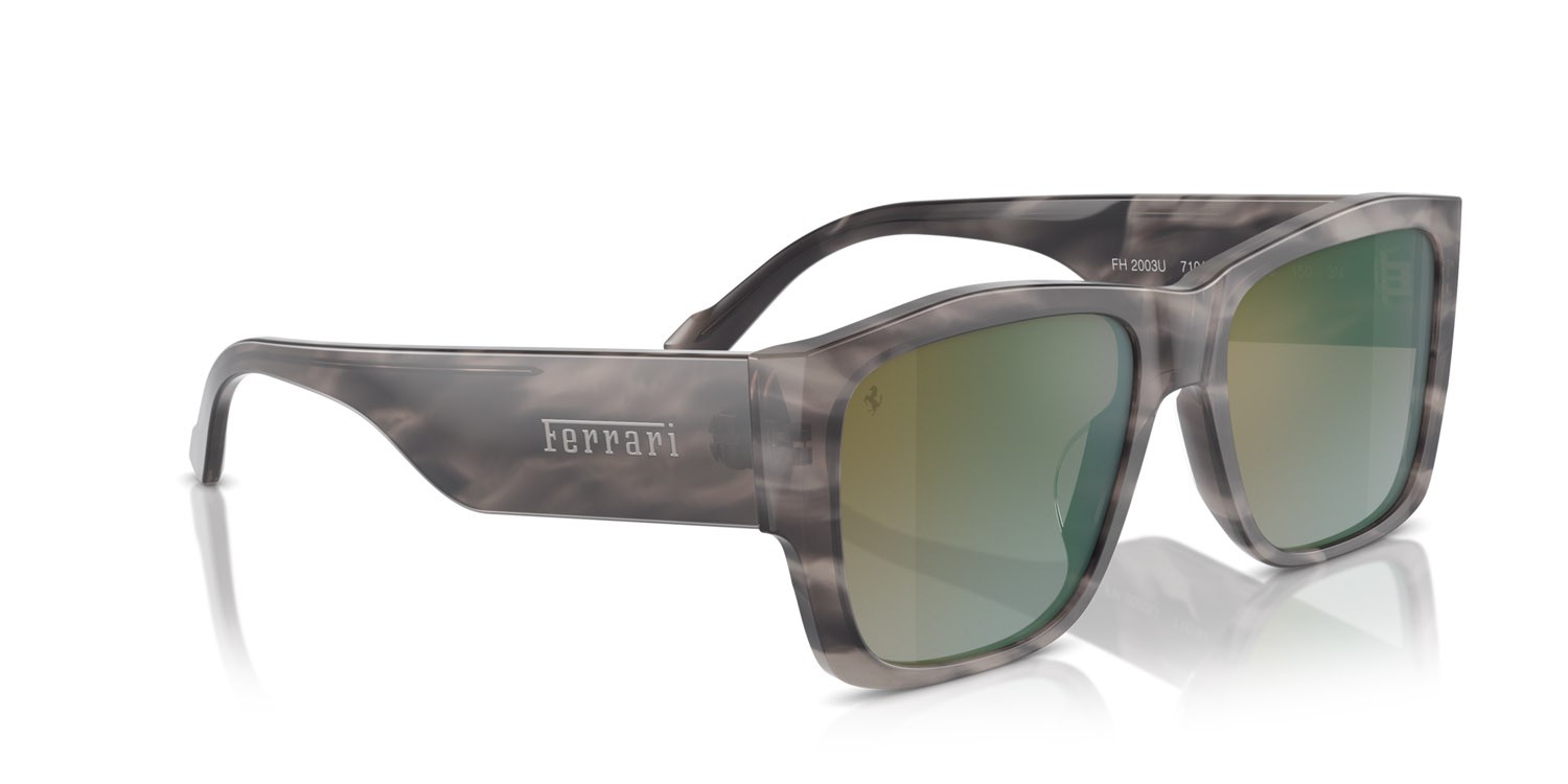 Occhiali da sole Ferrari FH 2003U (710/9J) colore striato grigio forma quadrato lenti gradient green mirror