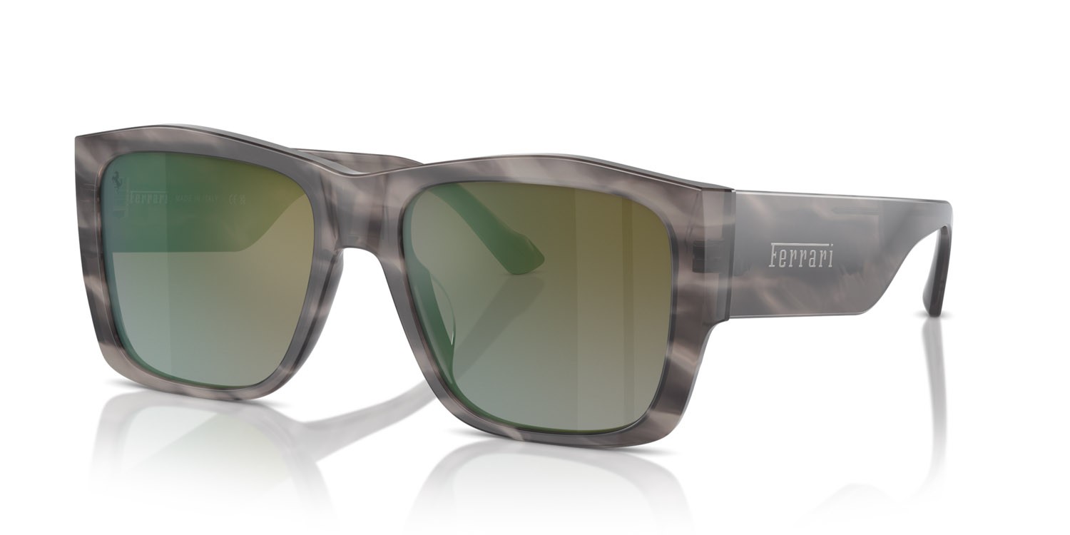 Occhiali da sole Ferrari FH 2003U (710/9J) colore striato grigio forma quadrato lenti gradient green mirror