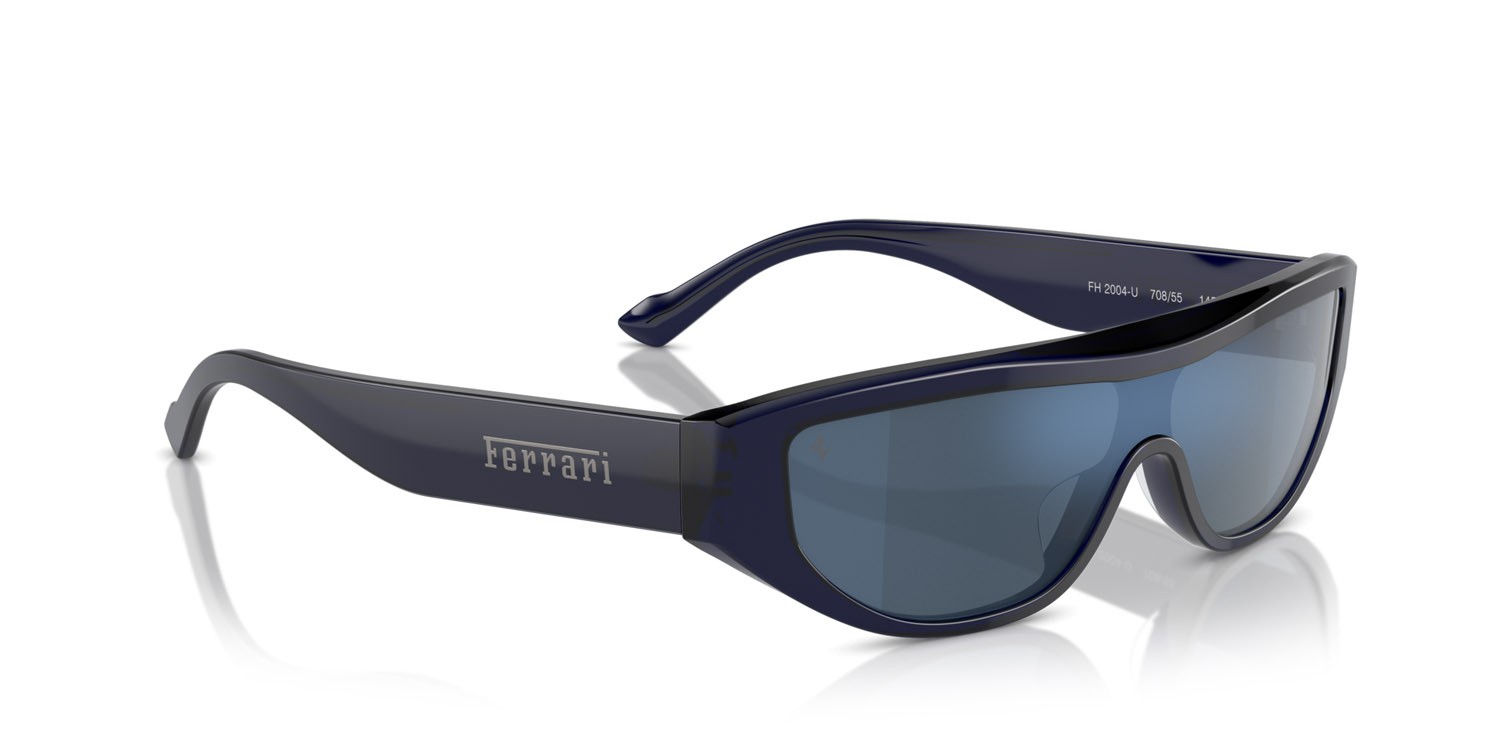 Occhiali da sole Ferrari FH 2004U (708/55) colore blu forma rettangolare lenti blu specchiato
