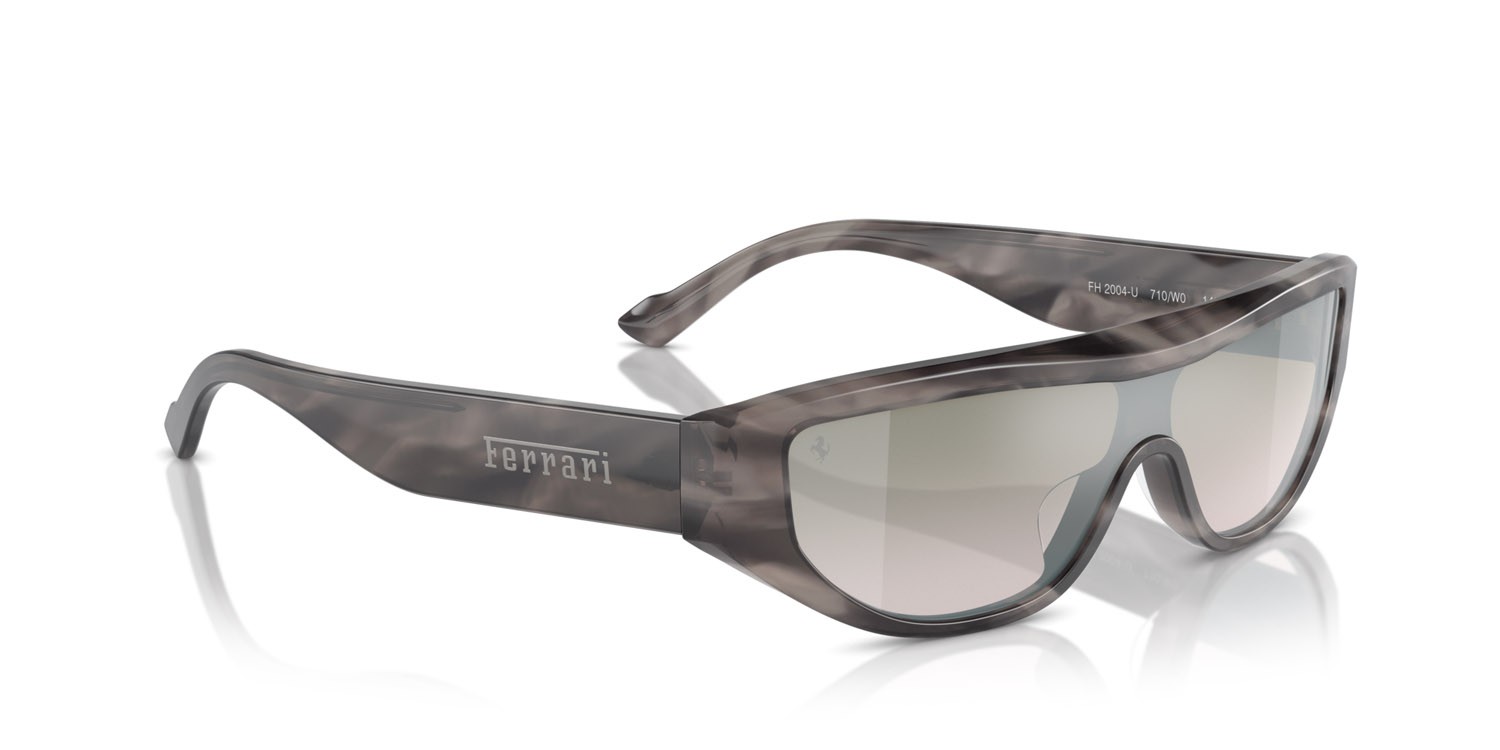 Occhiali da sole Ferrari FH 2004U (710/W0) colore striato grigio forma rettangolare lenti gradient green mirror