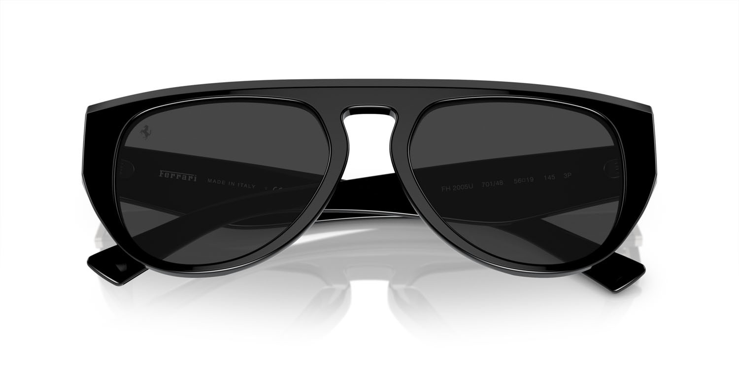 Occhiali da sole Ferrari FH 2005U (701/48) colore nero forma aviator lenti polarized black mirror