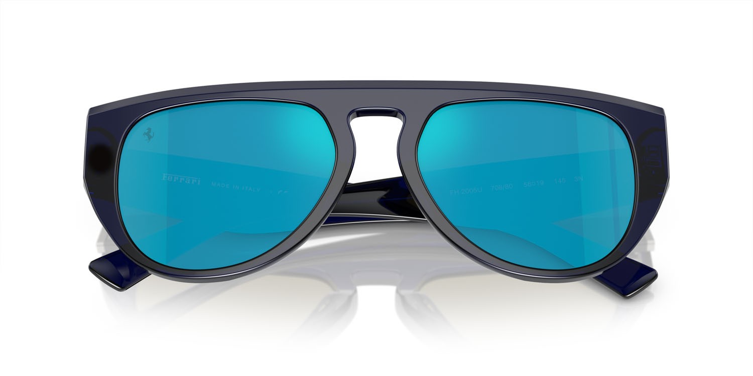 Occhiali da sole Ferrari FH 2005U (708/80) colore blu forma aviator lenti blu specchiato