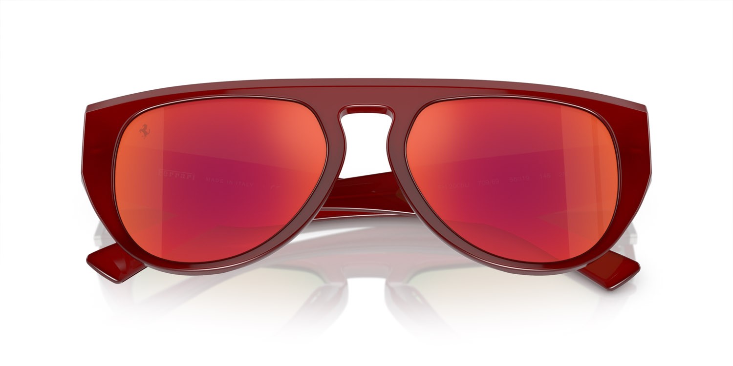 Occhiali da sole Ferrari FH 2005U (709/69) colore rosso forma aviator lenti rosso