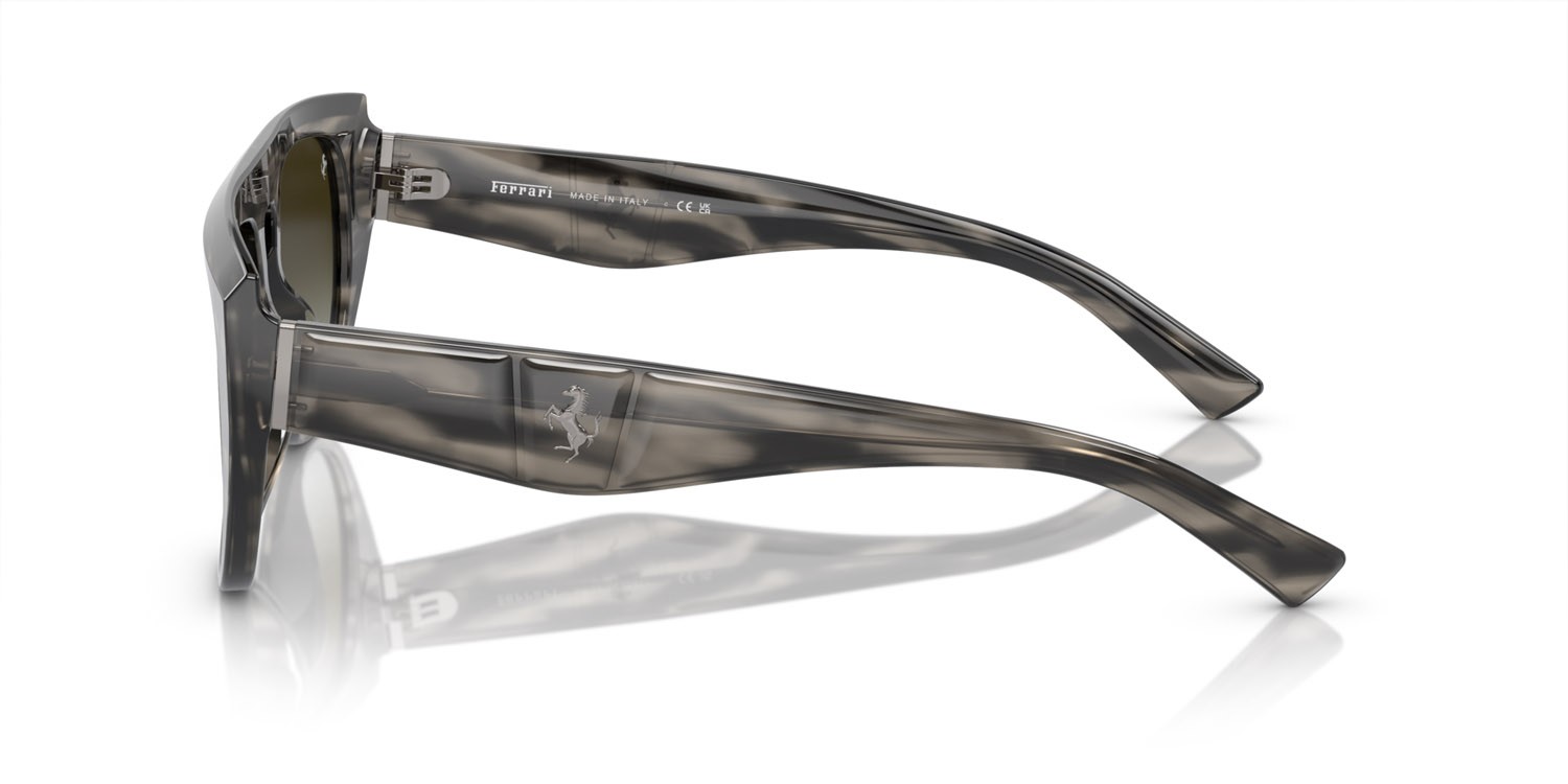 Occhiali da sole Ferrari FH 2005U (710/9J) colore striato grigio forma aviator lenti gradient green mirror