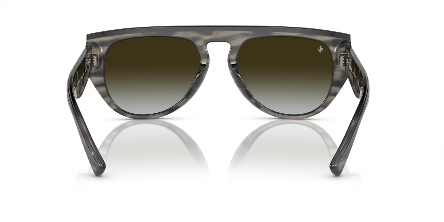 Occhiali da sole Ferrari FH 2005U (710/9J) colore striato grigio forma aviator lenti gradient green mirror