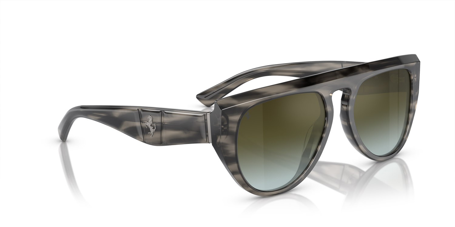 Occhiali da sole Ferrari FH 2005U (710/9J) colore striato grigio forma aviator lenti gradient green mirror