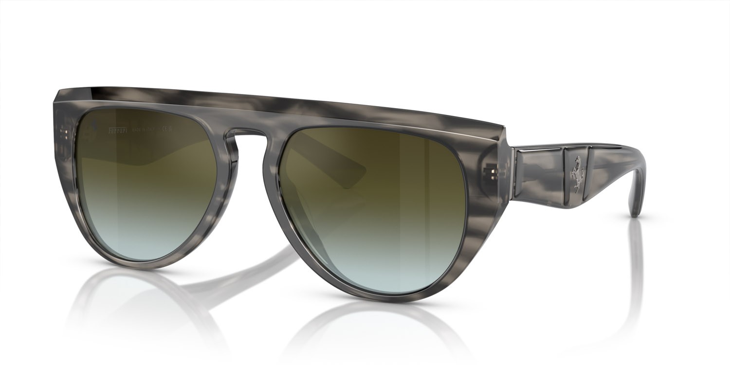 Occhiali da sole Ferrari FH 2005U (710/9J) colore striato grigio forma aviator lenti gradient green mirror