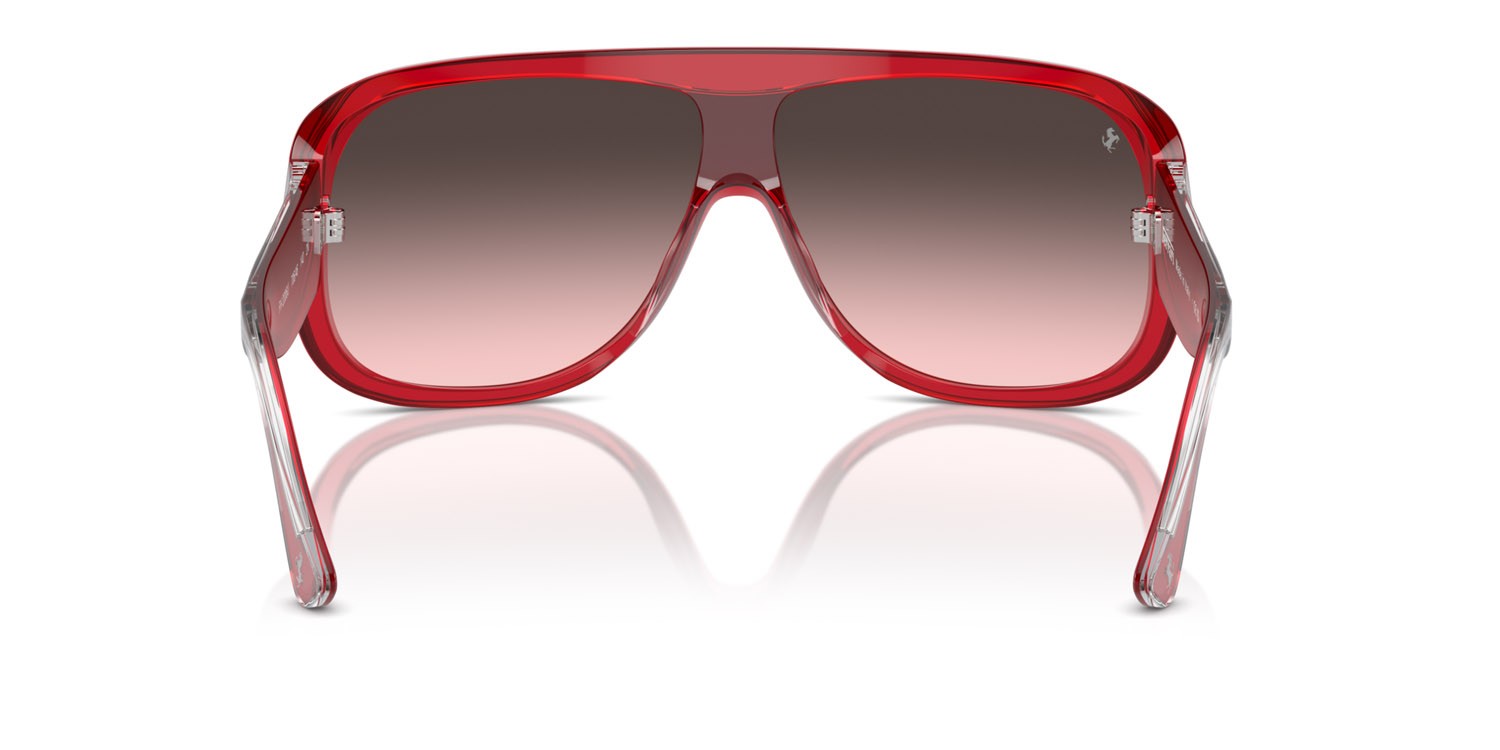 Occhiali da sole Ferrari FH 2006U (706/46) colore rosso trasparente forma rettangolare lenti rosa sfumato rosso