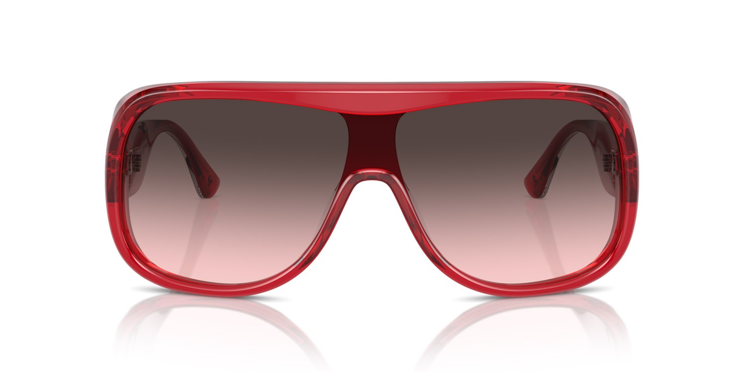 Occhiali da sole Ferrari FH 2006U (706/46) colore rosso trasparente forma rettangolare lenti rosa sfumato rosso