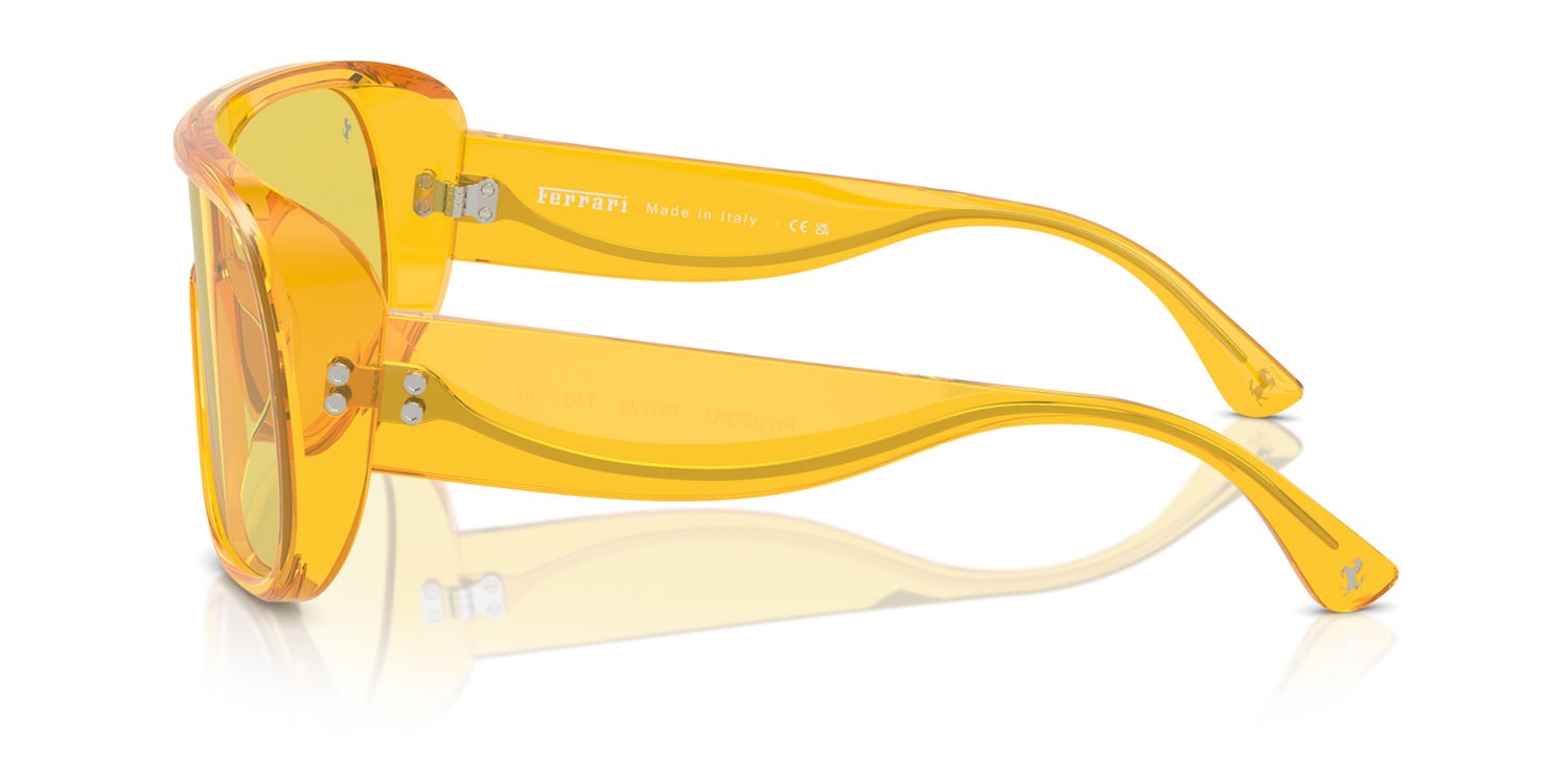 Occhiali da sole Ferrari FH 2006U (707/V9) colore giallo trasparente forma rettangolare lenti giallo