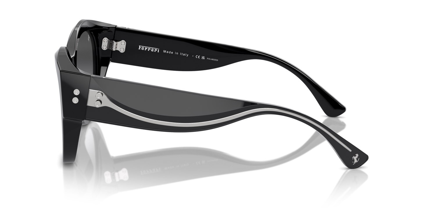 Occhiali da sole Ferrari FH 2008U (701/T3) colore nero forma quadrato lenti polarized grigia sfumata