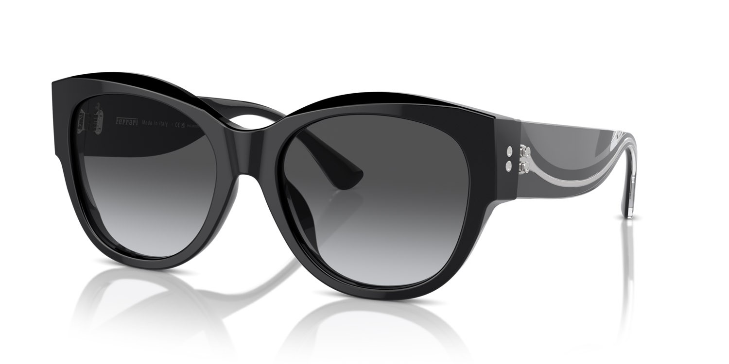 Occhiali da sole Ferrari FH 2008U (701/T3) colore nero forma quadrato lenti polarized grigia sfumata