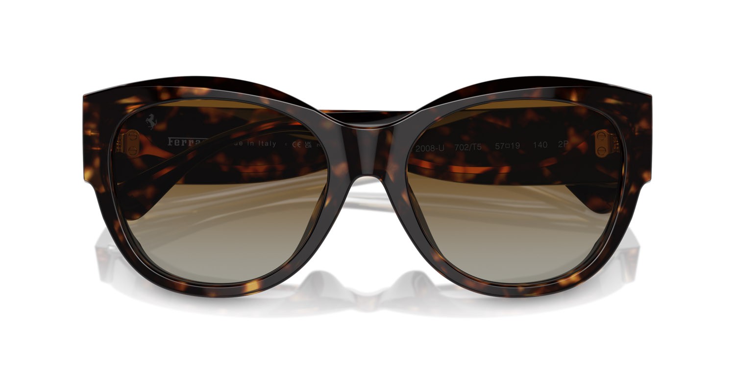 Occhiali da sole Ferrari FH 2008U (702/T5) colore havana forma quadrato lenti polarized marrone sfumata