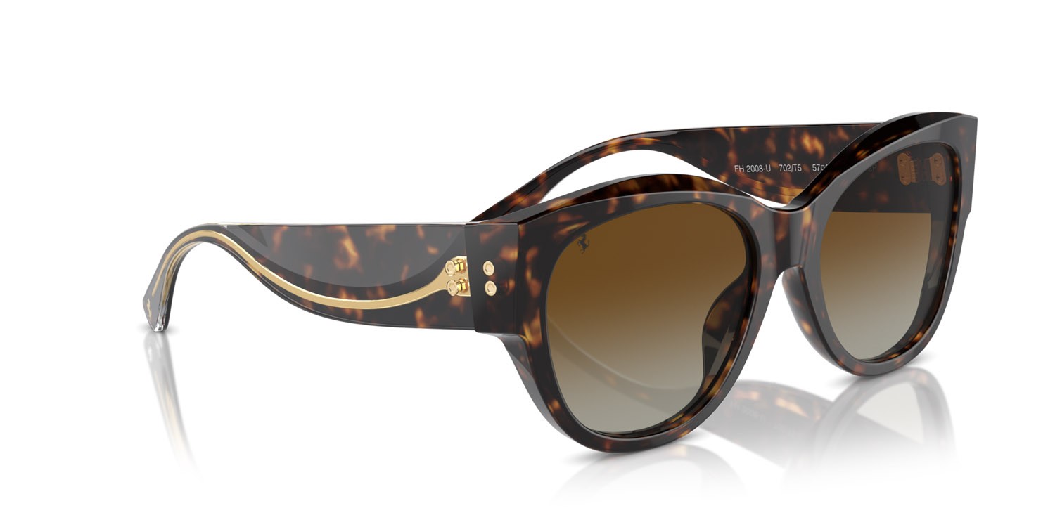 Occhiali da sole Ferrari FH 2008U (702/T5) colore havana forma quadrato lenti polarized marrone sfumata