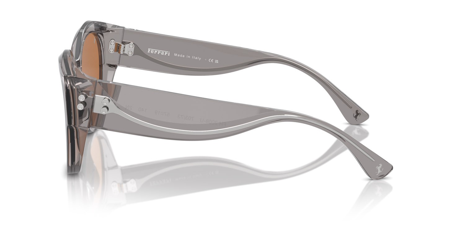 Occhiali da sole Ferrari FH 2008U (703/73) colore grigio trasparente forma quadrato lenti marrone