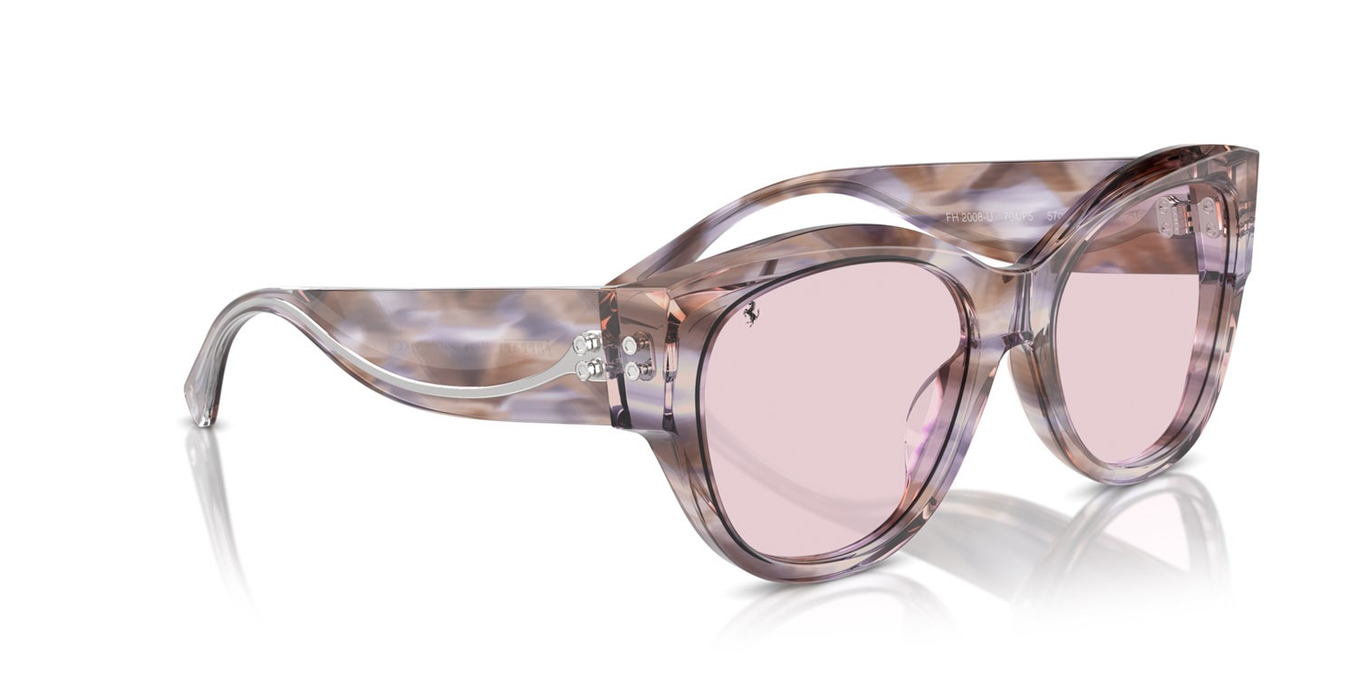 Occhiali da sole Ferrari FH 2008U (704/P5) colore havana viola forma quadrato lenti transition pink