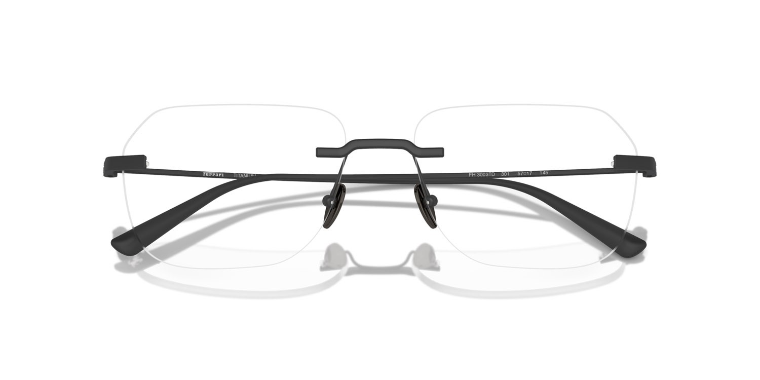 Occhiali da vista Ferrari FH 3003TD (301) colore nero opaco forma quadrato lenti lente demo