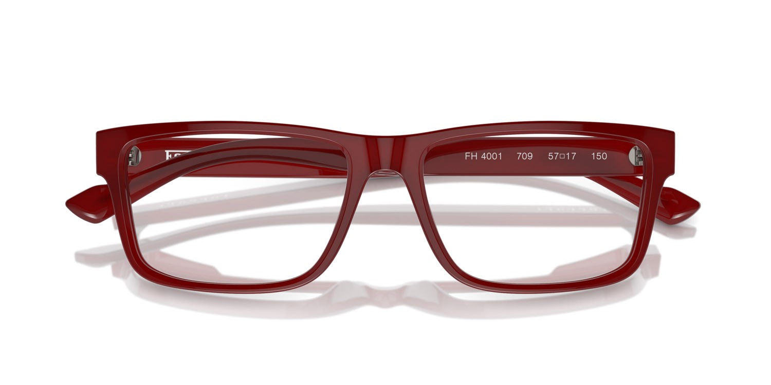 Occhiali da vista Ferrari FH 4001 (709) colore rosso trasparente forma rettangolare lenti lente demo