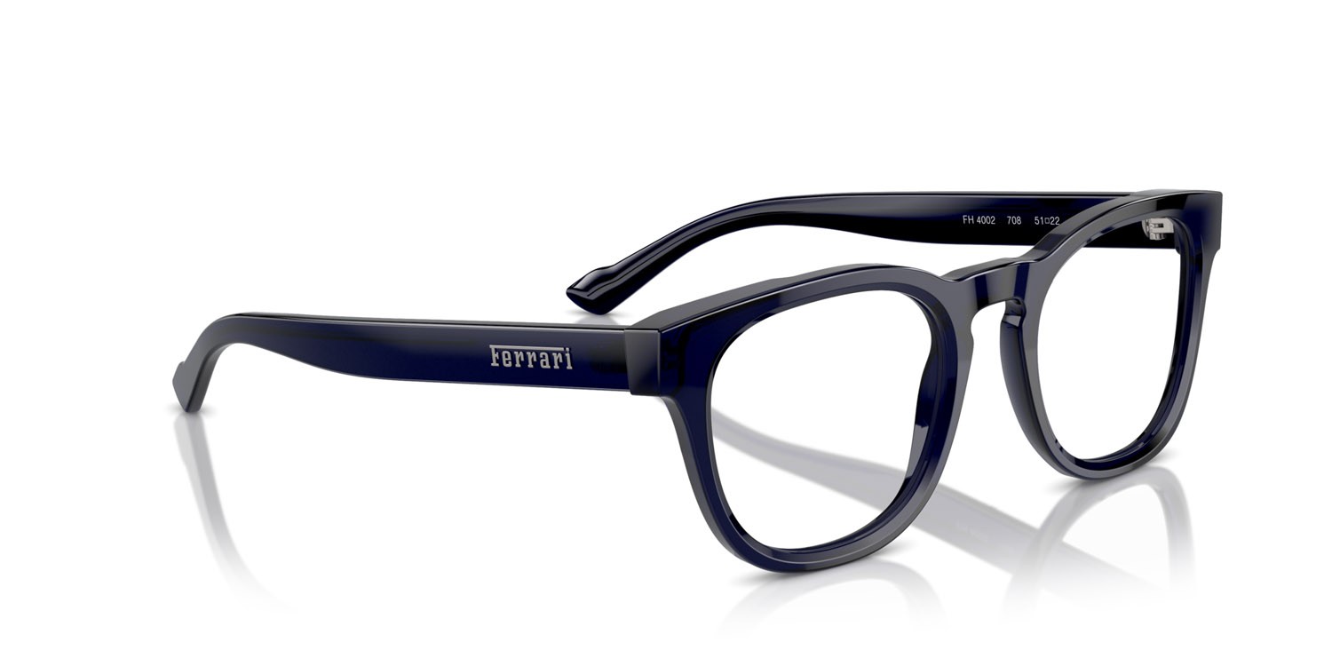 Occhiali da vista Ferrari FH 4002 (708) colore blu trasparente forma rotondo lenti lente demo