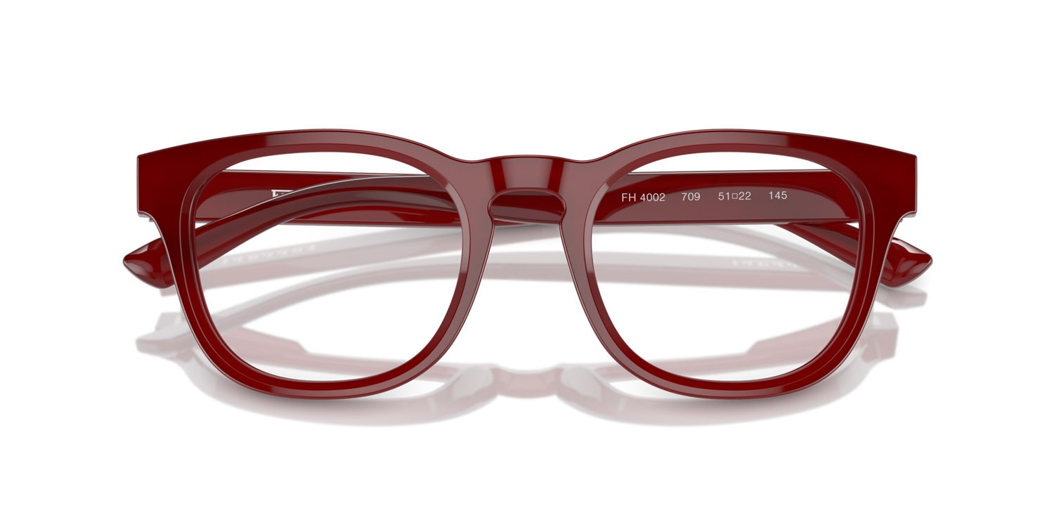 Occhiali da vista Ferrari FH 4002 (709) colore rosso trasparente forma rotondo lenti lente demo