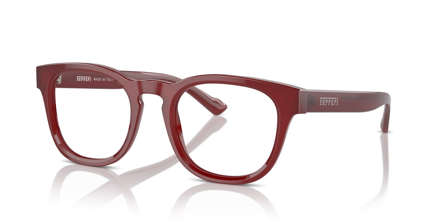 Occhiali da vista Ferrari FH 4002 (709) colore rosso trasparente forma rotondo lenti lente demo