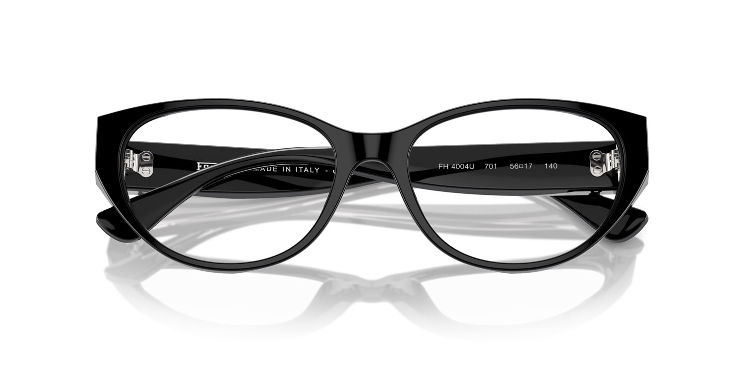 Occhiali da vista Ferrari FH 4004U (701) colore nero forma cat eye lenti lente demo