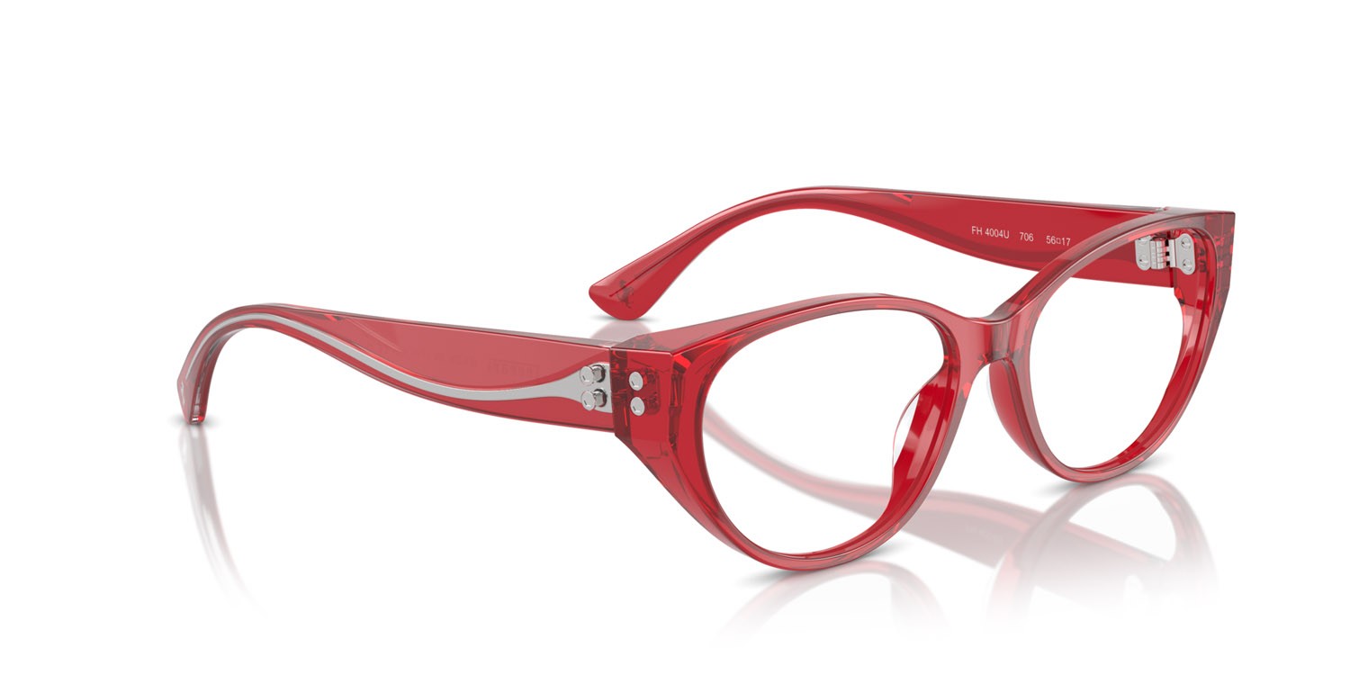 Occhiali da vista Ferrari FH 4004U (706) colore rosso forma cat eye lenti lente demo