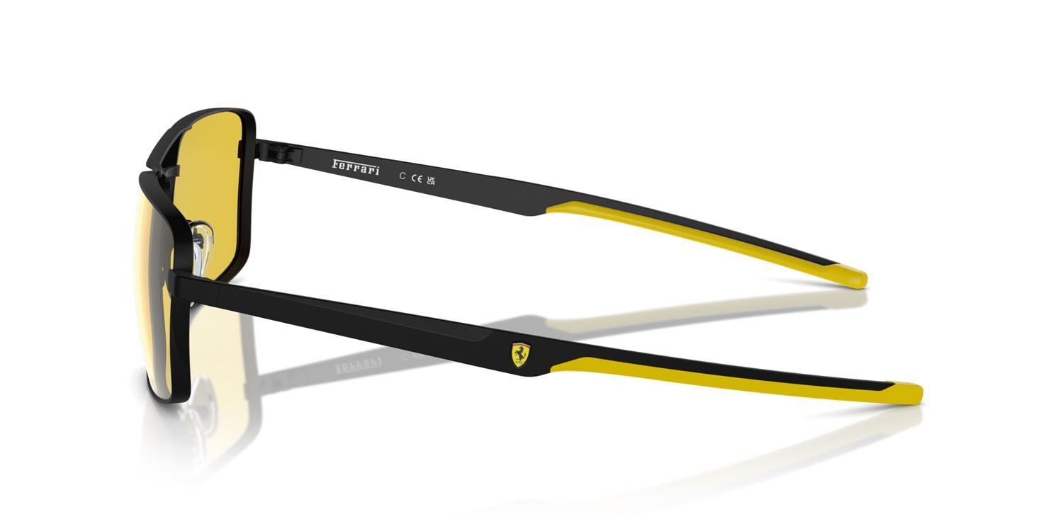 Occhiali da sole Ferrari Scuderia FZ 5001 (101/V9) colore nero opaco forma rettangolare lenti giallo