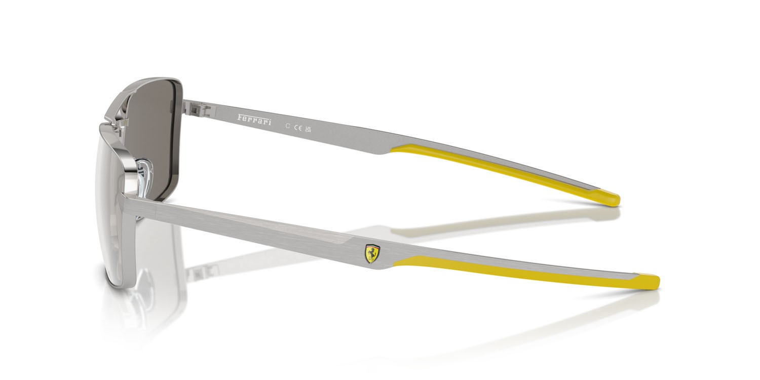 Occhiali da sole Ferrari Scuderia FZ 5001 (107/6G) colore argento spazzolato forma rettangolare lenti specchiata grigia