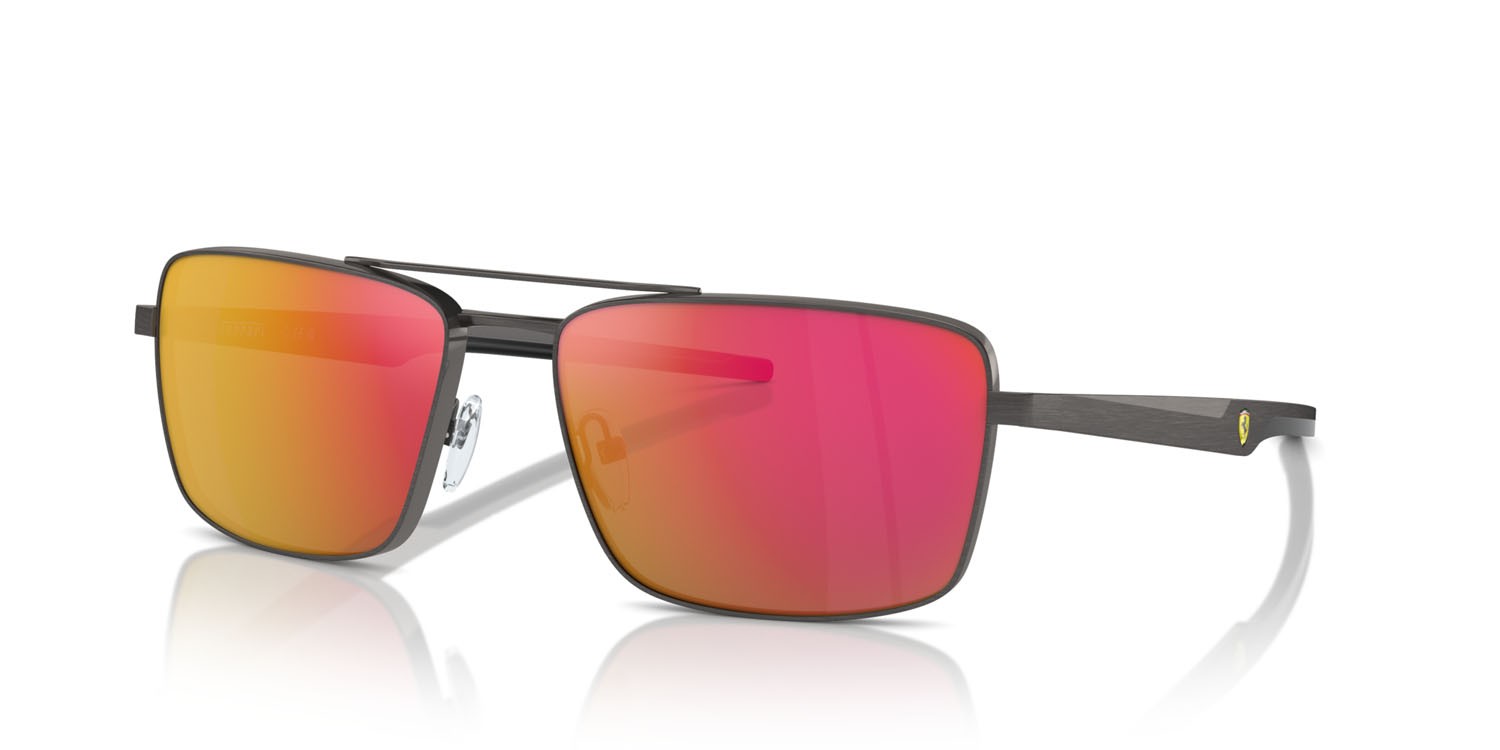 Occhiali da sole Ferrari Scuderia FZ 5001 (109/6Q) colore gunmetal scuro forma rettangolare lenti rosso specchiato