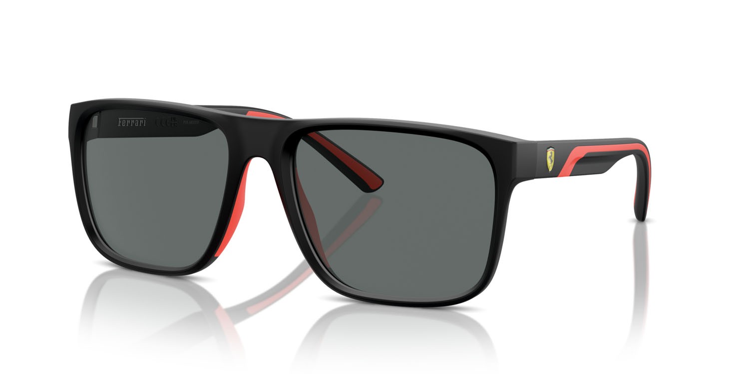 Occhiali da sole Ferrari Scuderia FZ 6002U (504/81) colore nero opaco forma quadrato lenti polarized grigia