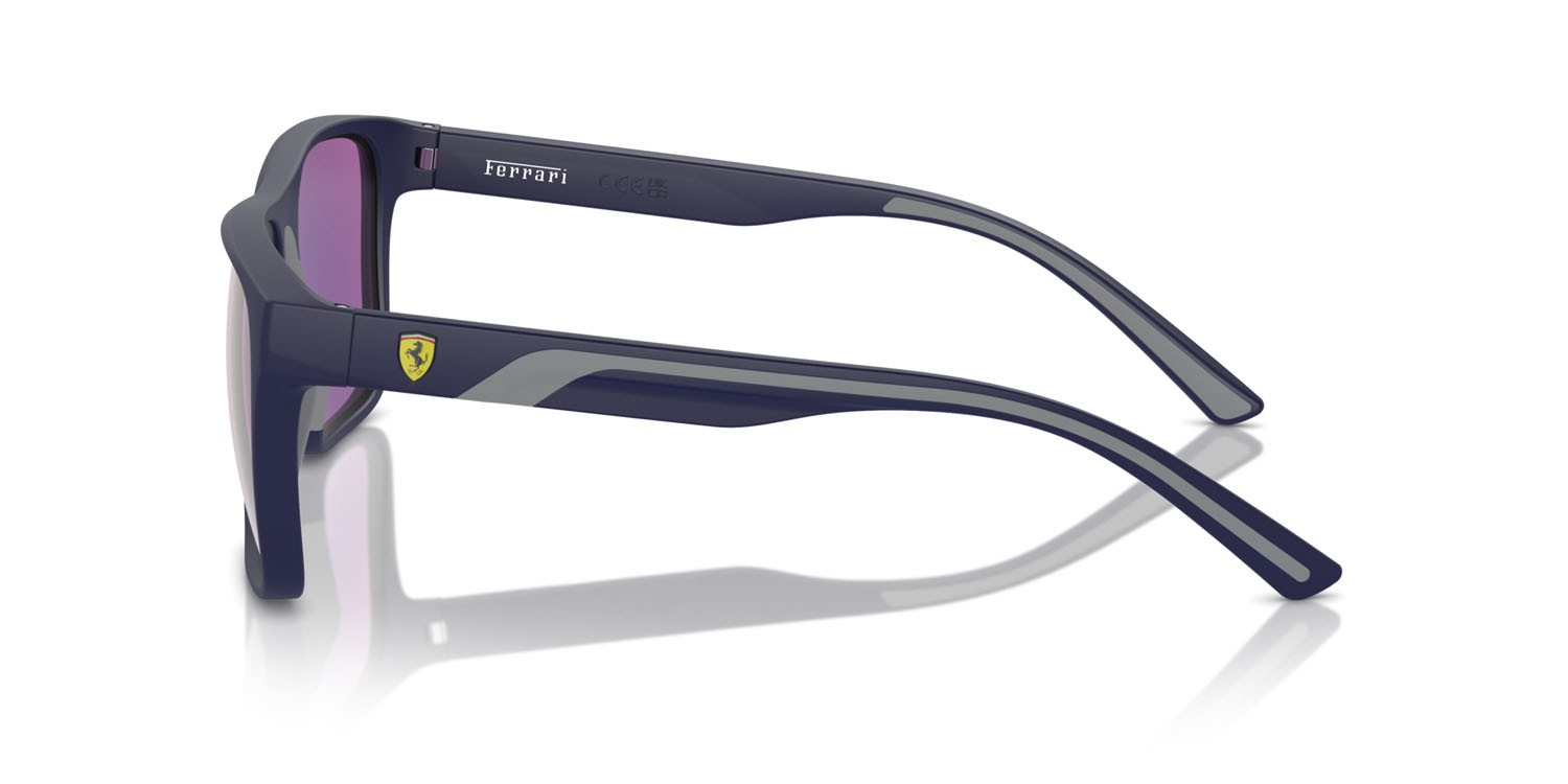 Occhiali da sole Ferrari Scuderia FZ 6002U (510/3R) colore blu opaco forma quadrato lenti green violet mirror