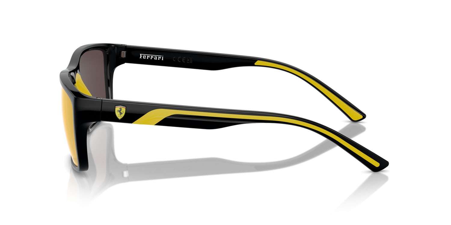 Occhiali da sole Ferrari Scuderia FZ 6003U (501/6Q) colore nero forma rettangolare lenti red gold mirror