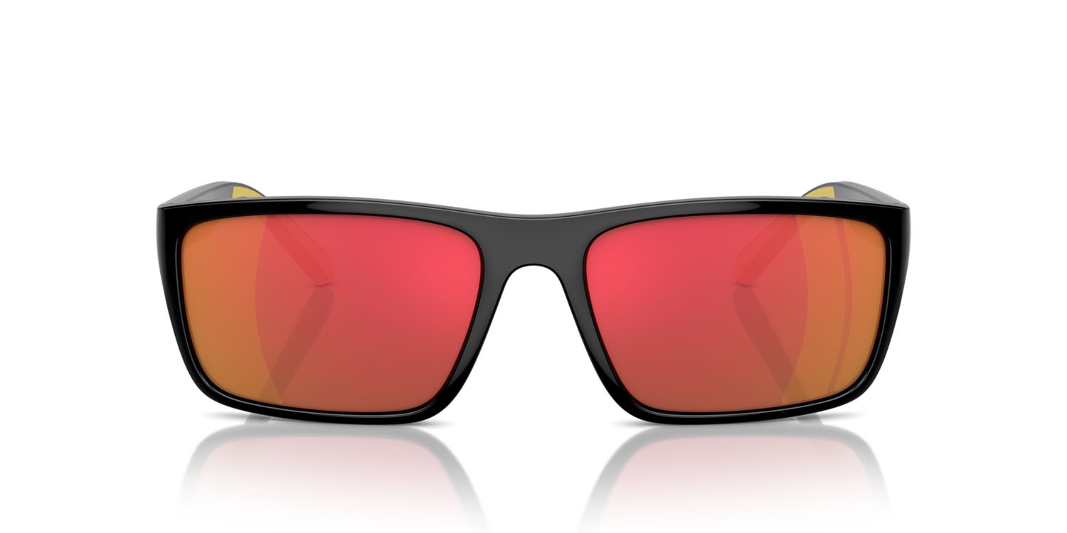 Occhiali da sole Ferrari Scuderia FZ 6003U (501/6Q) colore nero forma rettangolare lenti red gold mirror