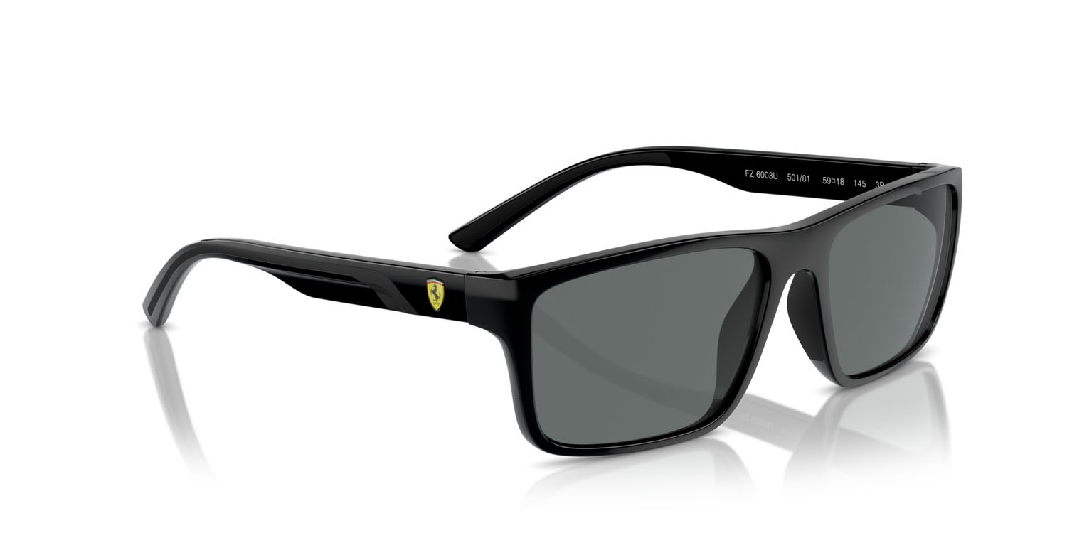 Occhiali da sole Ferrari Scuderia FZ 6003U (501/81) colore nero forma rettangolare lenti polarized grigia
